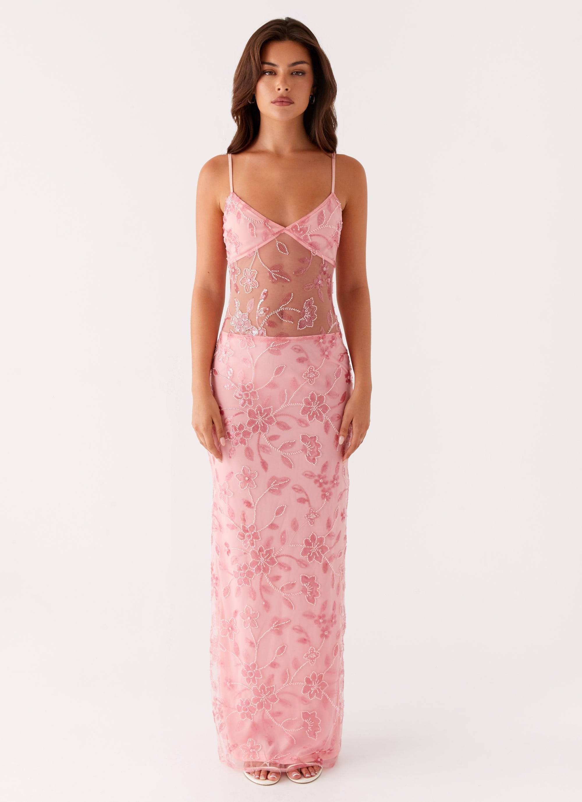 Sora Maxikleid mit Perlen