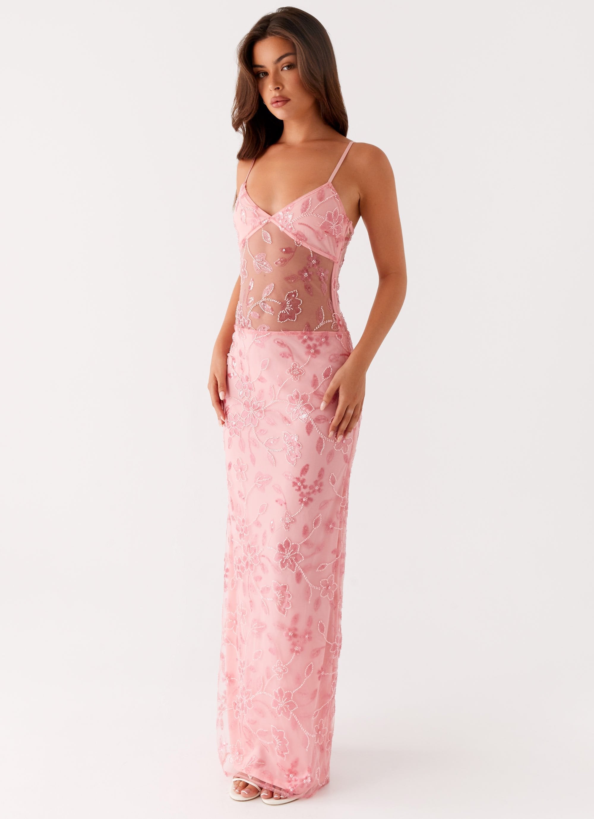 Sora Maxikleid mit Perlen