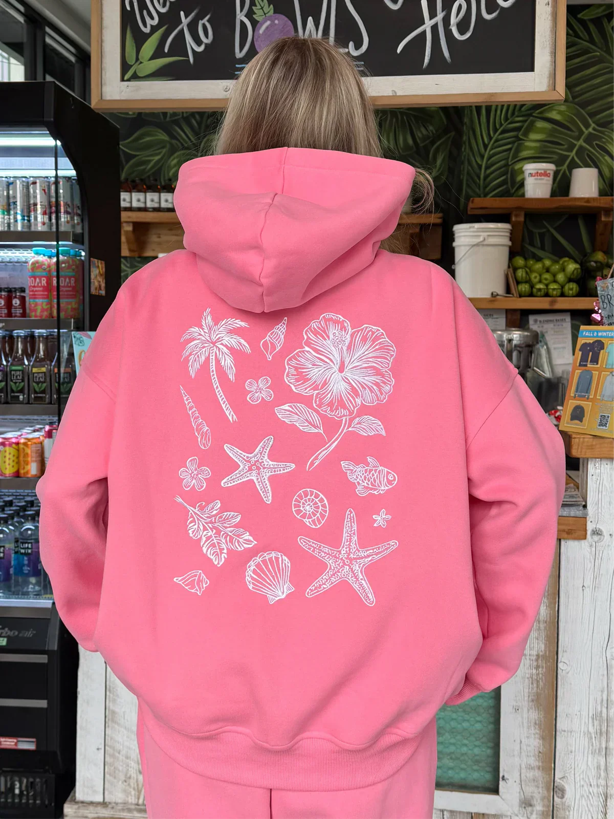 Perlgraue und rosa tropische Kollektion