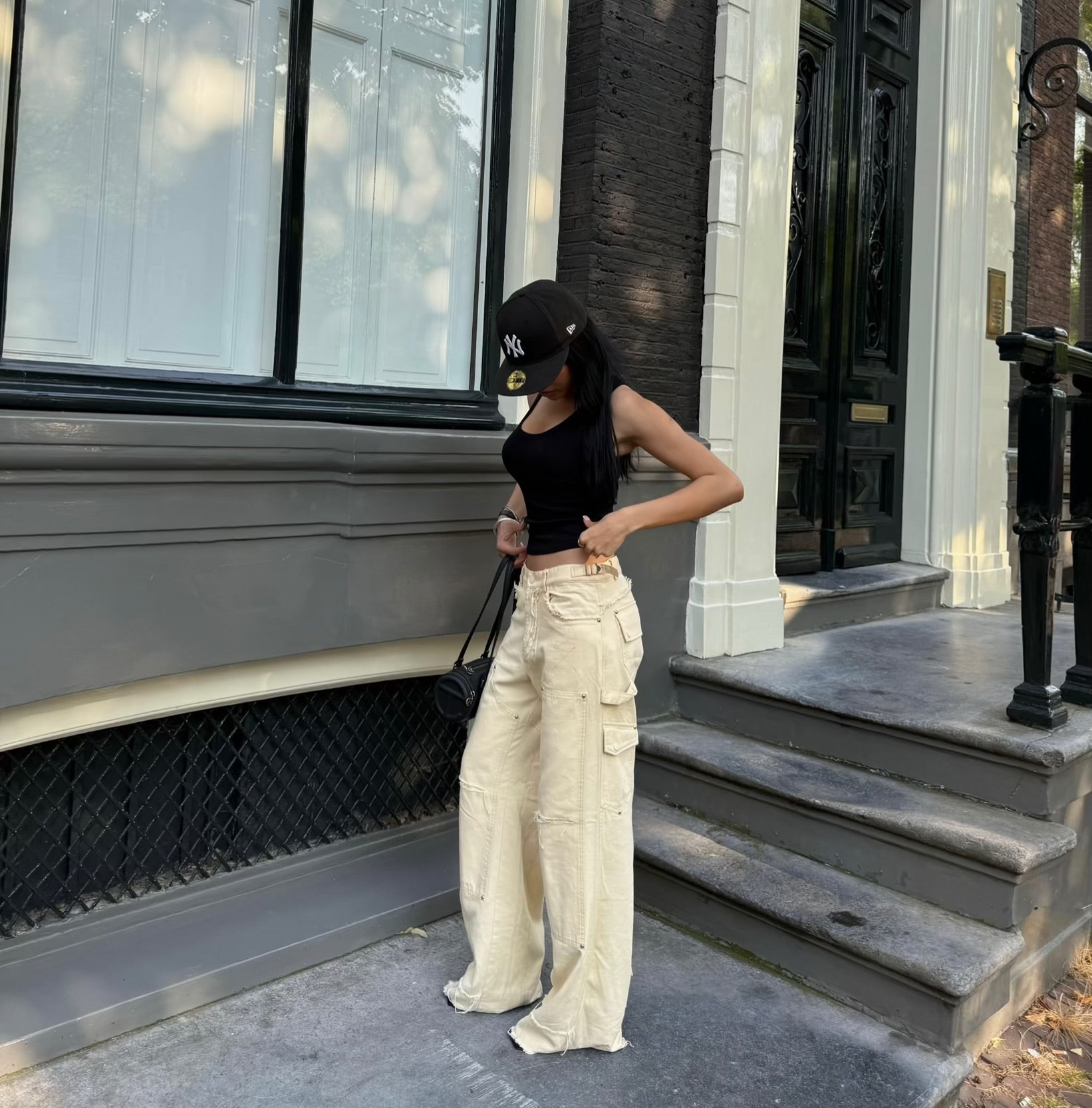 White cream pants