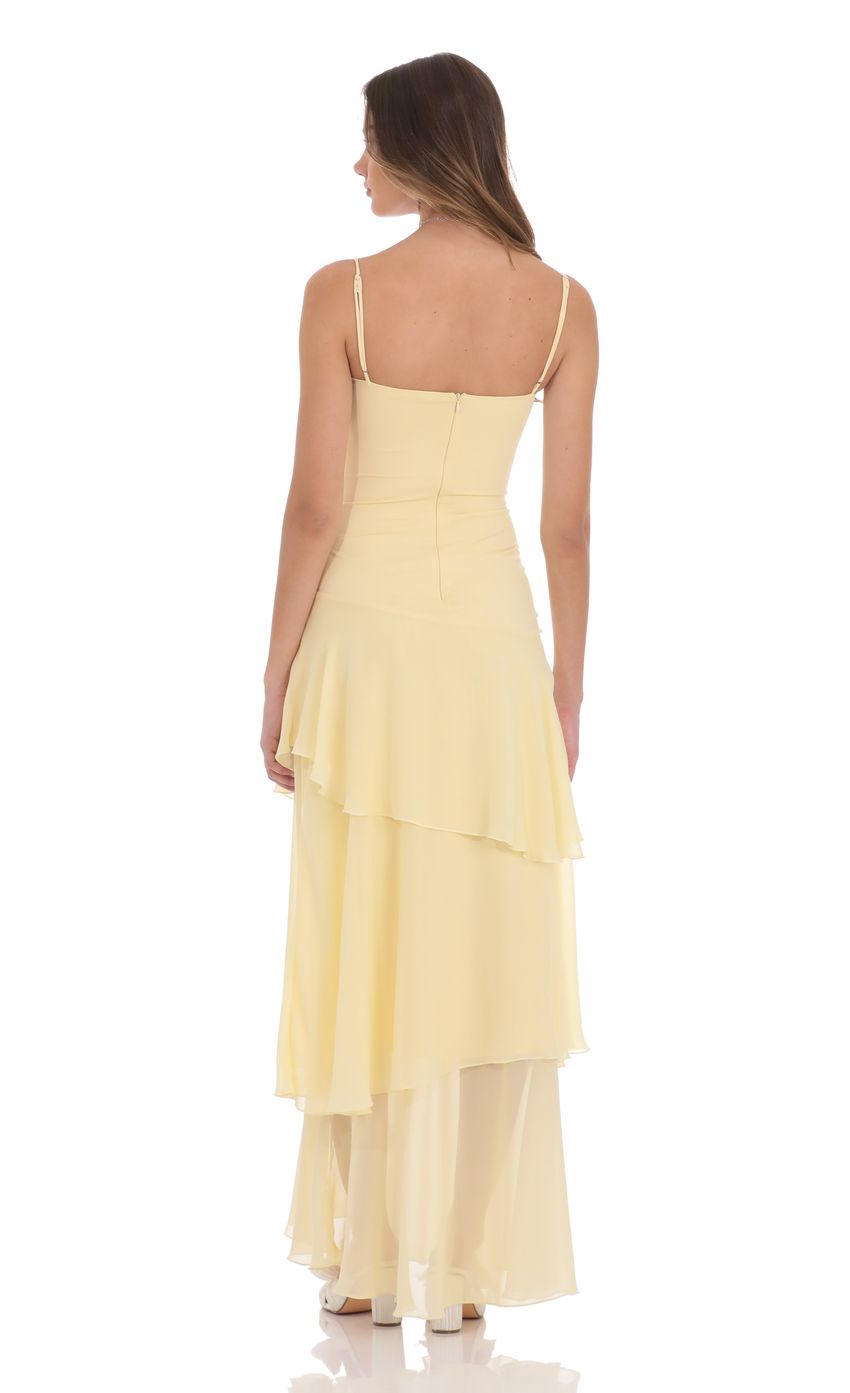 Rüschen-Maxikleid Goldene Blüte