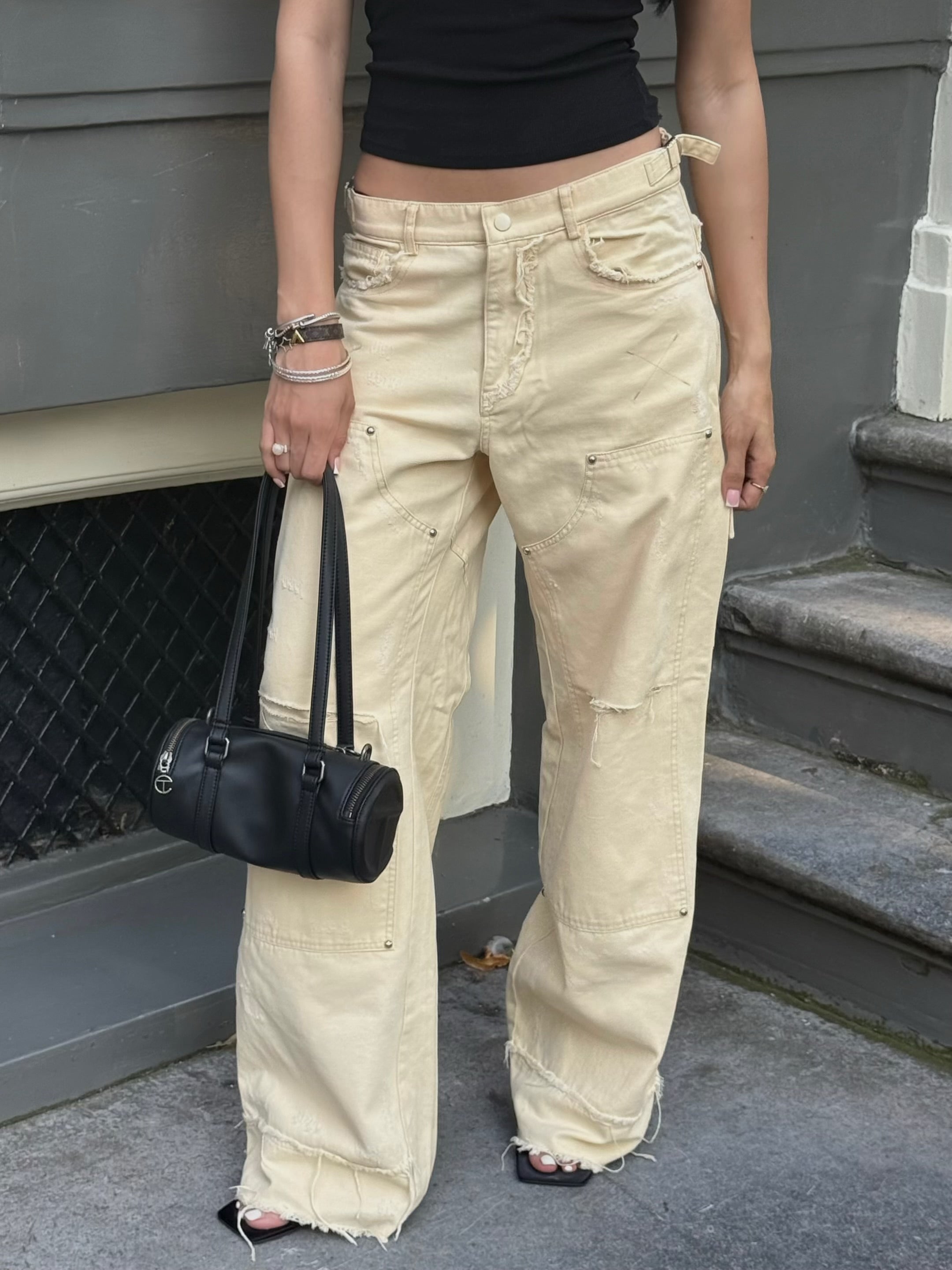 White cream pants