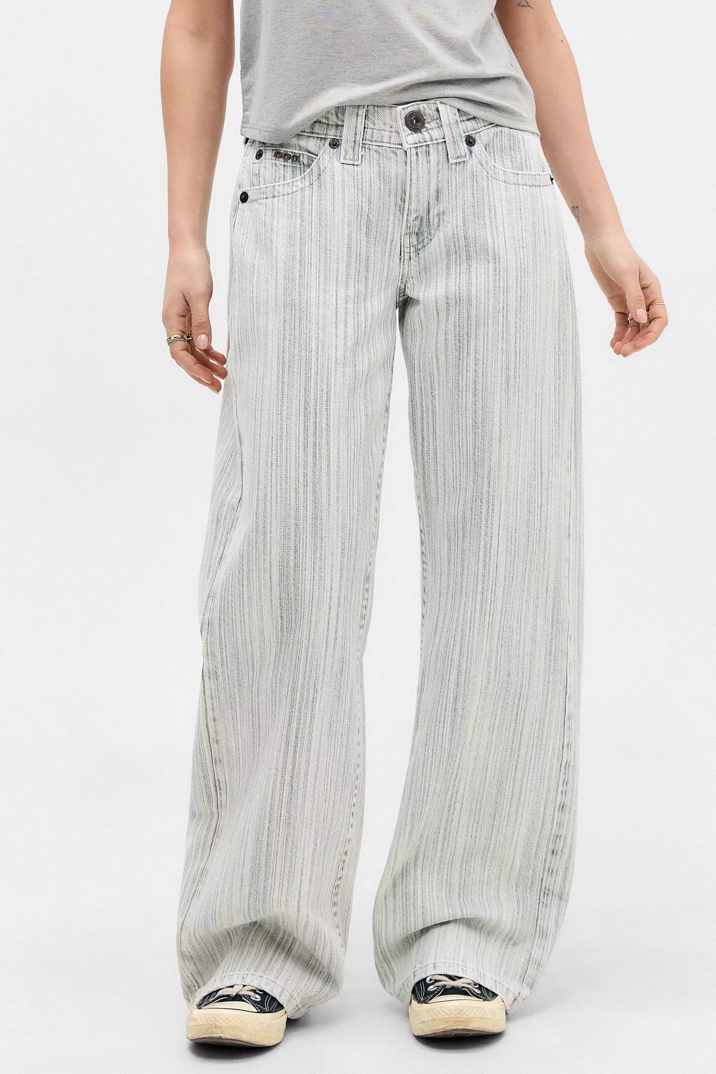 Gestreifte Low Rider-Jeans