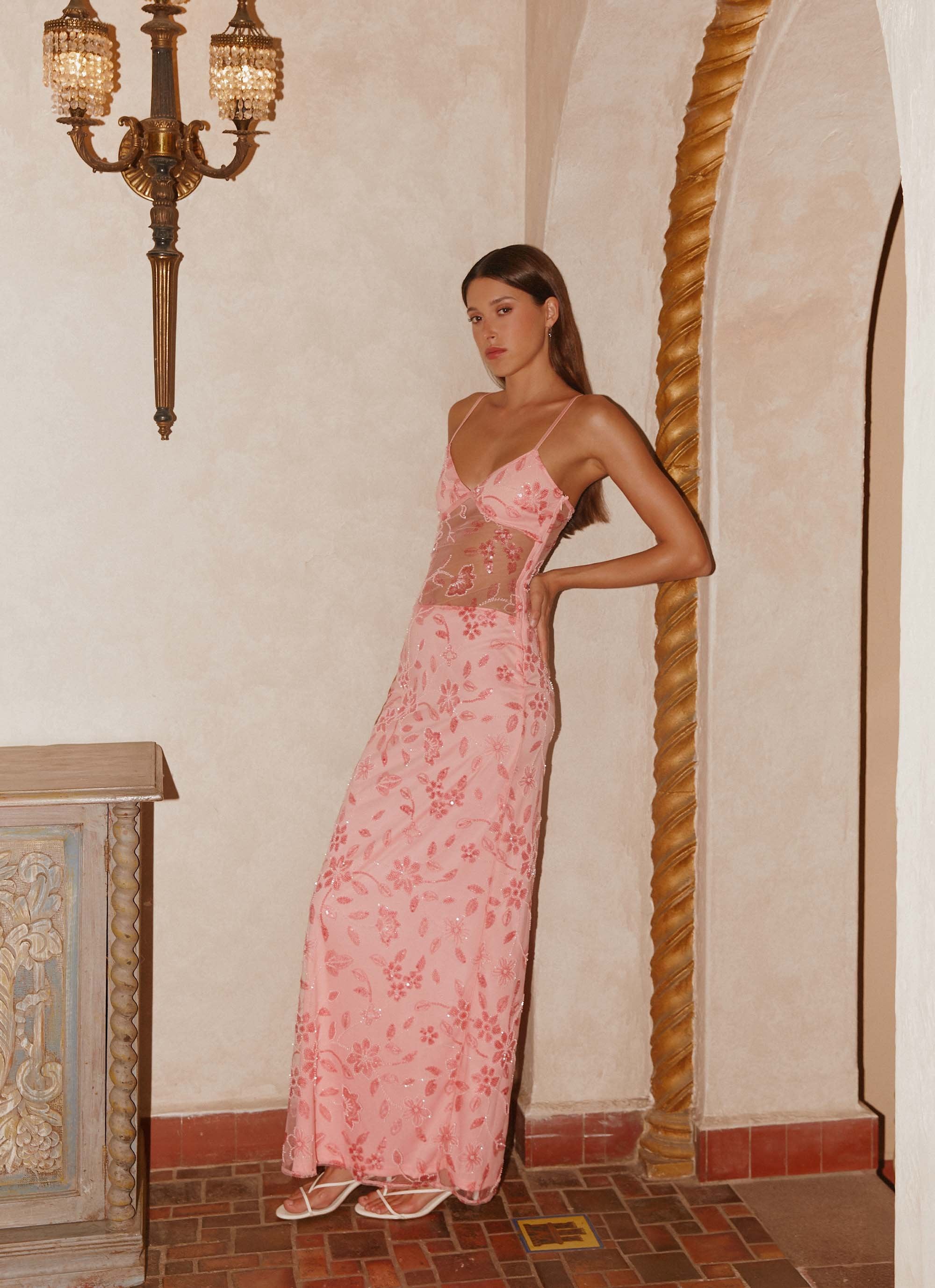 Sora Maxikleid mit Perlen