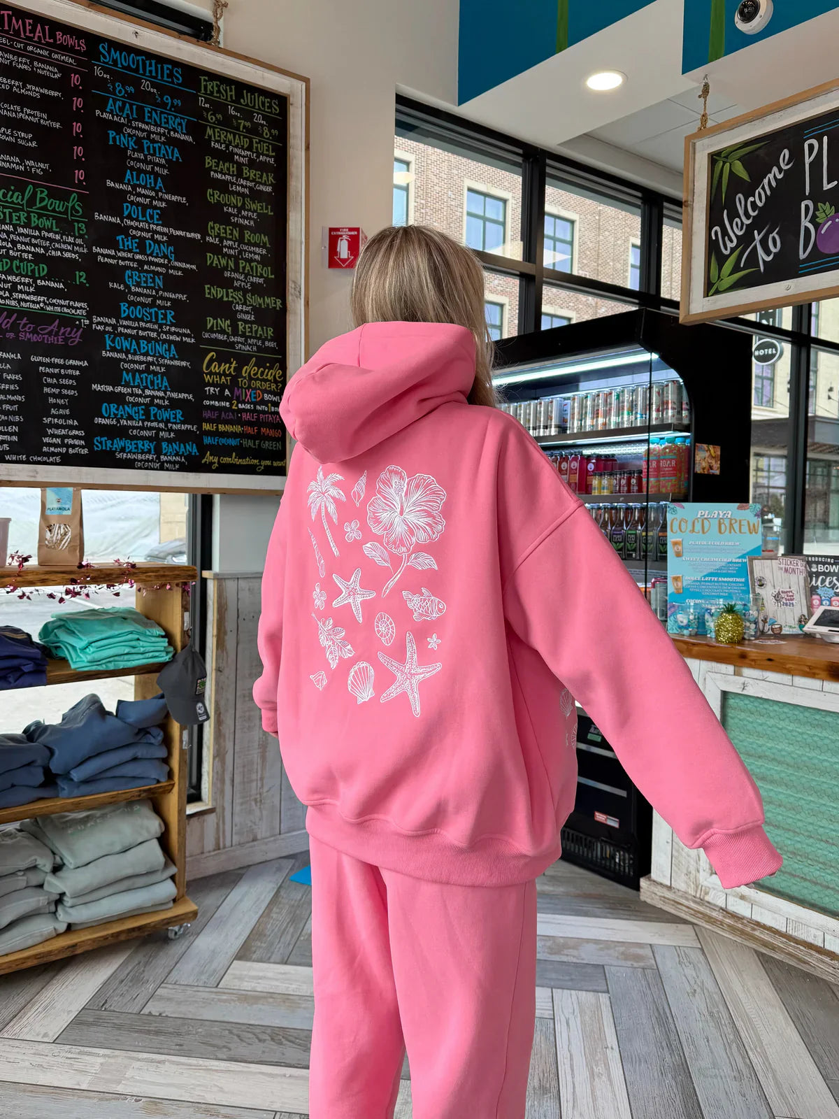 Perlgraue und rosa tropische Kollektion