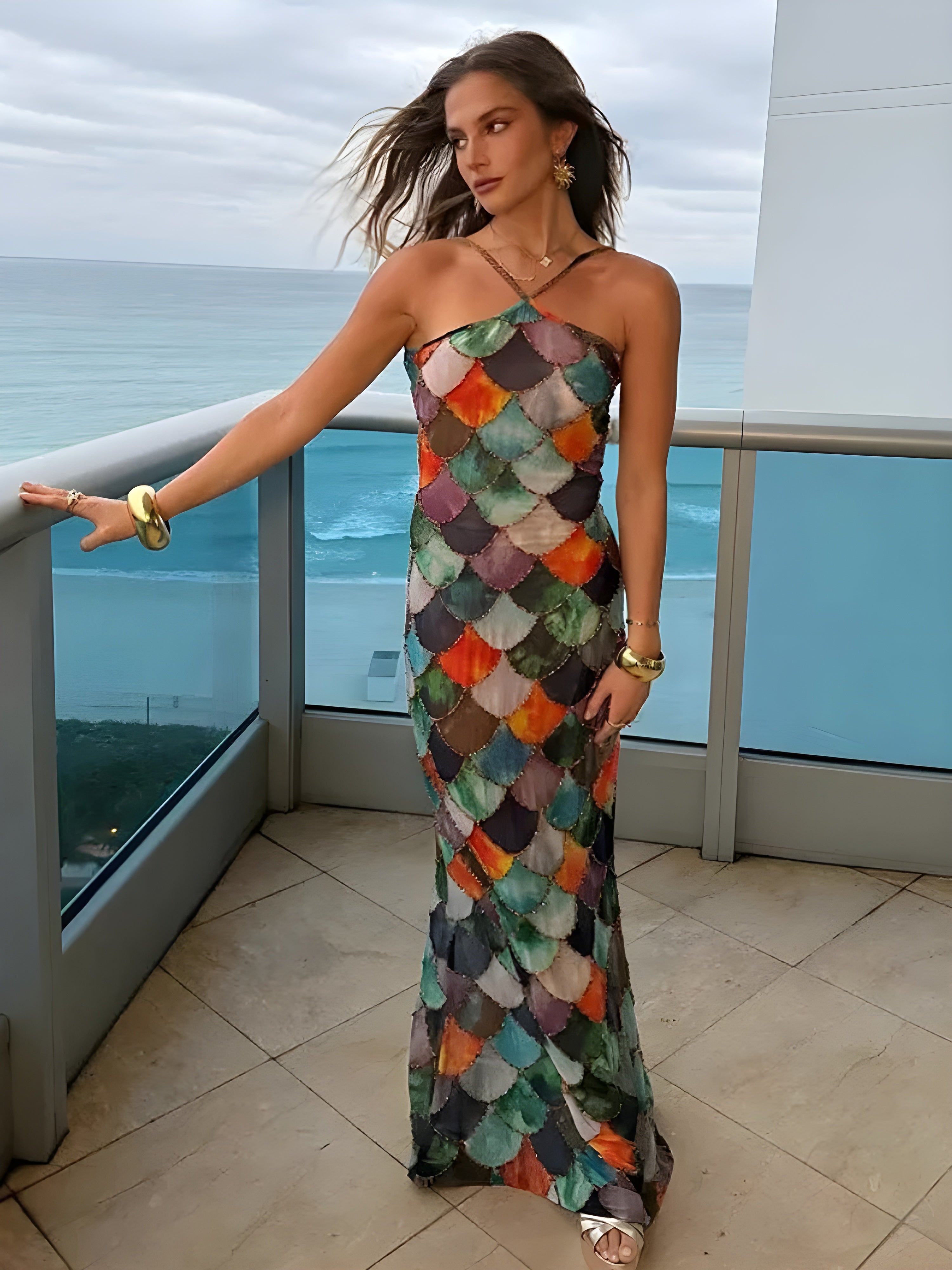 Neckholder-Meerjungfrau-Kleid