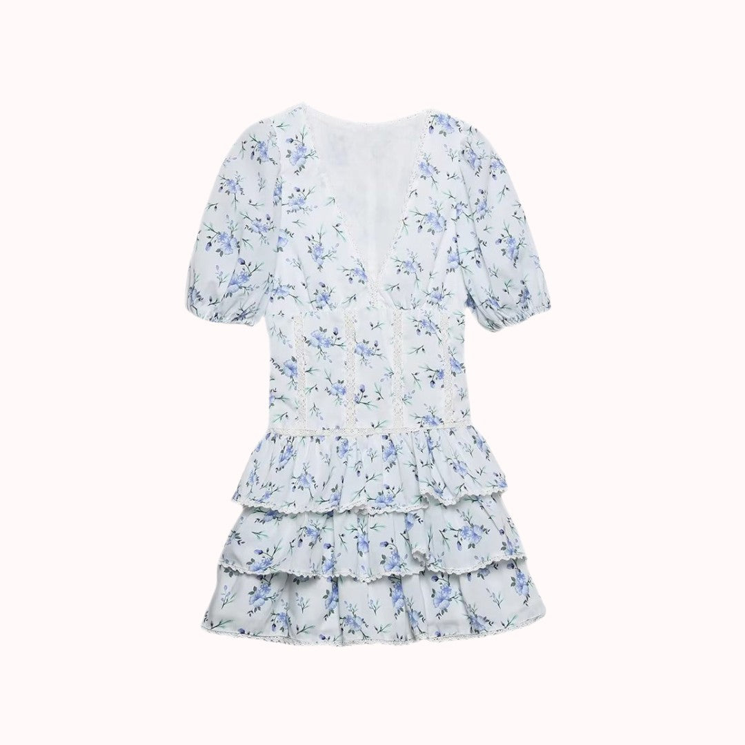 Blaues Blumenkleid